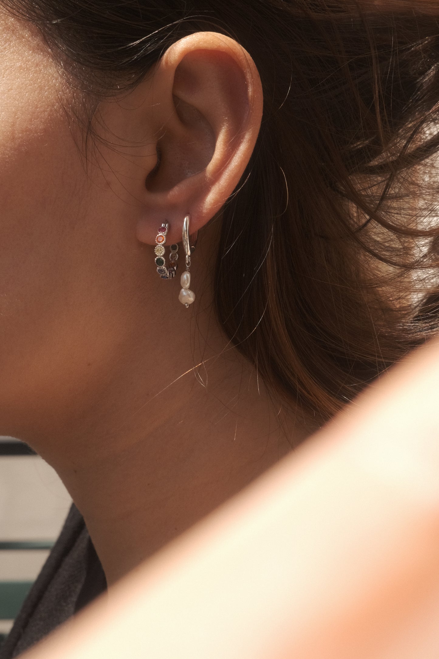 Gold Plated or Silver Rainbow Earrings